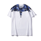 Marcelo Burlon T Shirt MB Blue Wings Men's and Women's Same Hip Hop Pure Cotton
