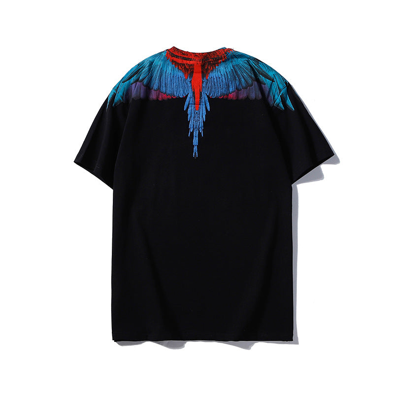 Marcelo Burlon Hoodie MB Blue Purple Wings Cotton T-shirt for Men and Women