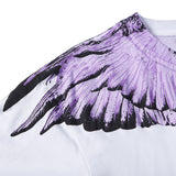 Marcelo Burlon T Shirt MB Violet Wings Pattern Pure Cotton Men and Women Same Style