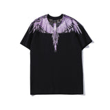 Marcelo Burlon T Shirt MB Violet Wings Pattern Pure Cotton Men and Women Same Style