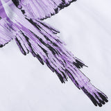 Marcelo Burlon T Shirt MB Violet Wings Pattern Pure Cotton Men and Women Same Style