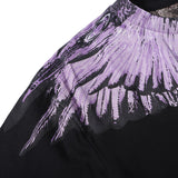 Marcelo Burlon T Shirt MB Violet Wings Pattern Pure Cotton Men and Women Same Style