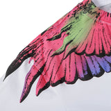 Marcelo Burlon T Shirt MB Pink Wings Pattern Men and Women Same Style Pure Cotton