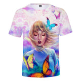 Taylor Swift Merch Summer Fashion Casual 3D Color Printed Short Sleeve T-shirt