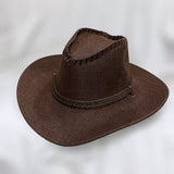 Cowboy Hats Suede Spring and Summer Men's and Women's Outdoor Mountaineering Wide Brim Hat Fedora Hat