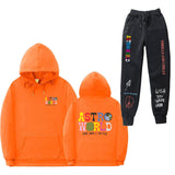 Travis Scott Astroworld Hoodie & Pant 2 Piece Set Hooded Sweater Set Men and Women Sports Suit Jacket