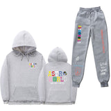 Travis Scott Astroworld Hoodie & Pant 2 Piece Set Hooded Sweater Set Men and Women Sports Suit Jacket