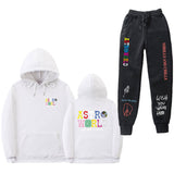 Travis Scott Astroworld Hoodie & Pant 2 Piece Set Hooded Sweater Set Men and Women Sports Suit Jacket