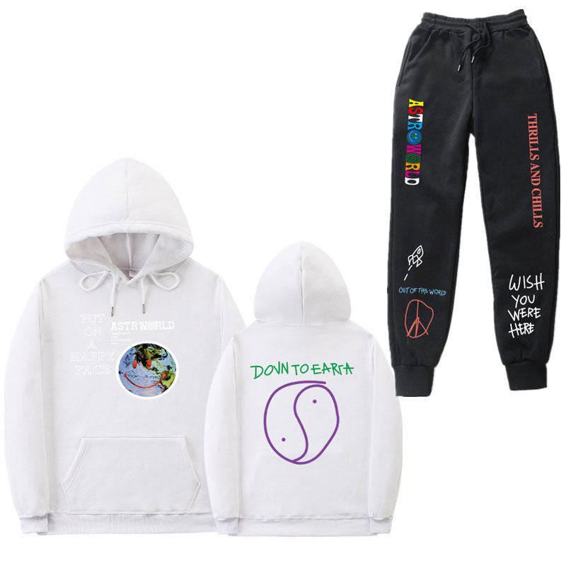 Travis Scott Astroworld Hoodie & Pant 2 Piece Set Men's and Women's Pullover Sweatshirt