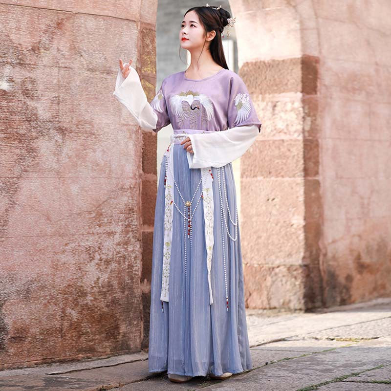 Chinese Traditional Dress Summer Embroidery Chest-High Dress Daily Elegant