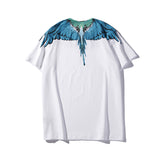 Marcelo Burlon T Shirt MB Jungle Blue Wings Seamless Printing Men and Women Same Style