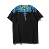 Marcelo Burlon T Shirt MB Jungle Blue Wings Seamless Printing Men and Women Same Style