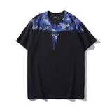 Marcelo Burlon T Shirt MB Blue Wings Men's and Women's Same Hip Hop Pure Cotton