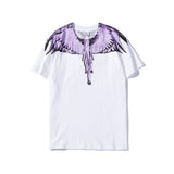 Marcelo Burlon T Shirt MB Violet Wings Pattern Pure Cotton Men and Women Same Style