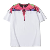 Marcelo Burlon T Shirt MB Pink Wings Pattern Men and Women Same Style Pure Cotton