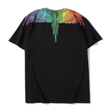 Marcelo Burlon T Shirt MB Rainbow Parrot Wings Men And Women Same Style Hip Hop