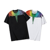Marcelo Burlon T Shirt MB Rainbow Parrot Wings Men And Women Same Style Hip Hop