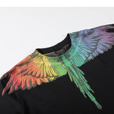 Marcelo Burlon T Shirt MB Rainbow Parrot Wings Men And Women Same Style Hip Hop