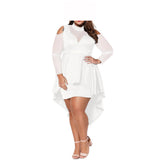 Nina Parker plus Size Dresses Strapless Sexy Mesh Large Swing Dress Dress