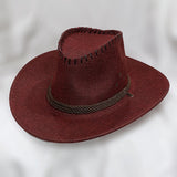 Cowboy Hats Suede Spring and Summer Men's and Women's Outdoor Mountaineering Wide Brim Hat Fedora Hat