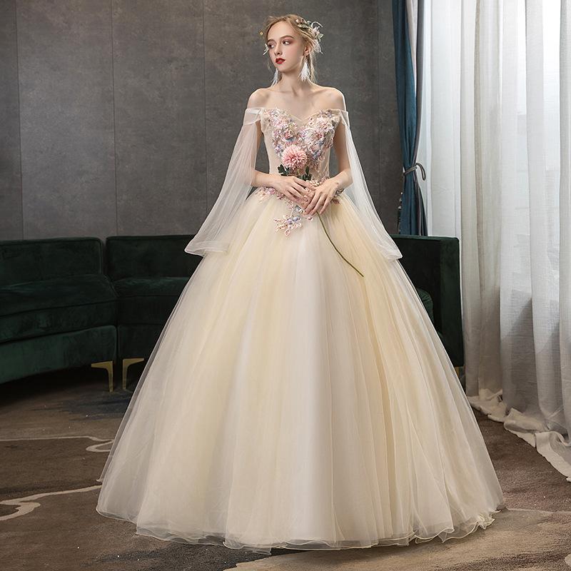 Women's Evening Dress Ball Gown Princess Quinceanera Wedding Dresses Solo Performance Costume Tulle Tutu Dress Long Evening Dress for Women