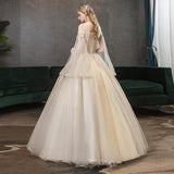 Women's Evening Dress Ball Gown Princess Quinceanera Wedding Dresses Solo Performance Costume Tulle Tutu Dress Long Evening Dress for Women