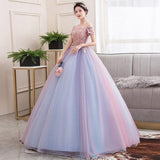 Women's Evening Dress Ball Gown Princess Quinceanera Wedding Dresses Solo Puffy Skirt Host Evening Dress Long Costume Female