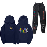 Travis Scott Astroworld Hoodie & Pant 2 Piece Set Hooded Sweater Set Men and Women Sports Suit Jacket