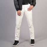 Mens Leather Pants Men's Stretch Slim Fit Fashion Leather Pants