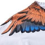 Marcelo Burlon T Shirt MB Orange Blue Wings Men's and Women's Same Hip Hop Pure Cotton