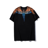 Marcelo Burlon T Shirt MB Orange Blue Wings Men's and Women's Same Hip Hop Pure Cotton