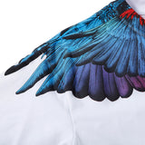 Marcelo Burlon Hoodie MB Blue Purple Wings Cotton T-shirt for Men and Women
