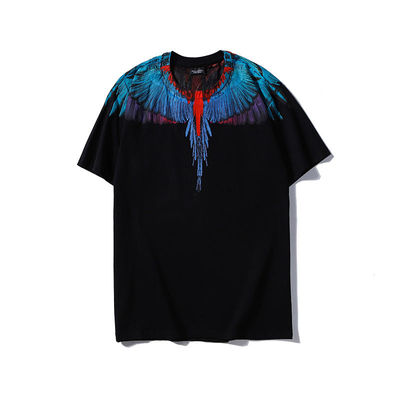 Marcelo Burlon Hoodie MB Blue Purple Wings Cotton T-shirt for Men and Women