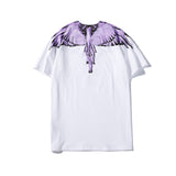 Marcelo Burlon T Shirt MB Violet Wings Pattern Pure Cotton Men and Women Same Style