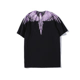 Marcelo Burlon T Shirt MB Violet Wings Pattern Pure Cotton Men and Women Same Style
