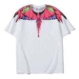 Marcelo Burlon T Shirt MB Pink Wings Pattern Men and Women Same Style Pure Cotton