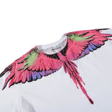 Marcelo Burlon T Shirt MB Pink Wings Pattern Men and Women Same Style Pure Cotton