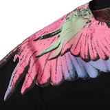 Marcelo Burlon T Shirt MB Pink Wings Pattern Men and Women Same Style Pure Cotton