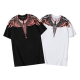 Marcelo Burlon T Shirt MB Brown Wings Pattern Pure Cotton Men and Women Same Style