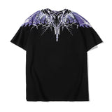 Marcelo Burlon T Shirt MB Purple Lightning Wings Pure Cotton Men and Women Same Style