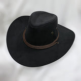 Cowboy Hats Suede Spring and Summer Men's and Women's Outdoor Mountaineering Wide Brim Hat Fedora Hat