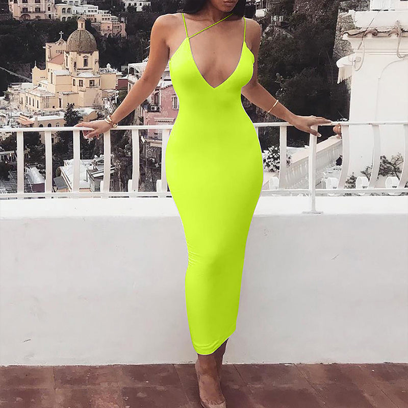 Mini Club Dresses Summer Women's Long Dress Solid Color Dress