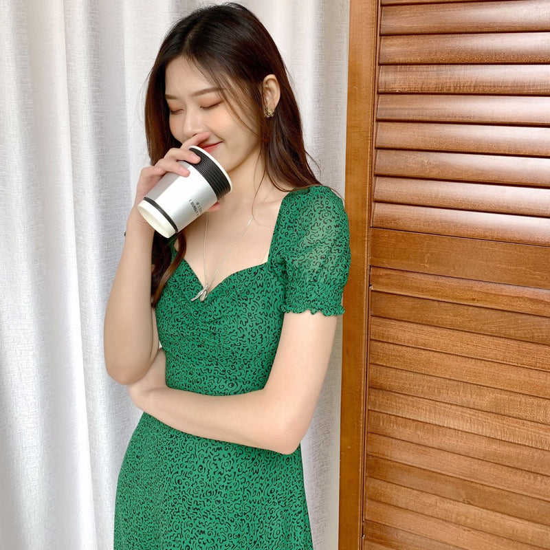 Milkmaid Dresses Over-the-Knee Summer Waist Slit Dress