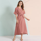 Mauve Dress Beach Dress V-neck Lace-up Beach Party Dress Dress