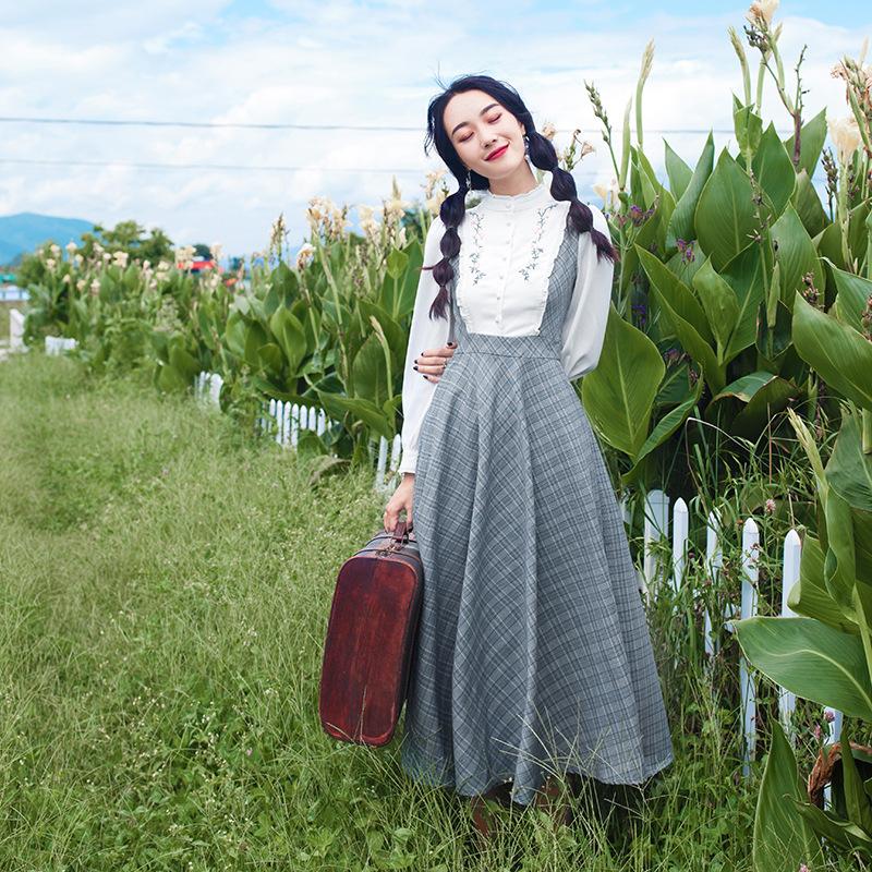 Vintage Dress Retro Grey Vintage Cottagecore Aesthetic Flowy Victoria Cottage Core Dress