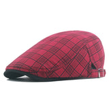 Check Beret Hat Spring Cotton Square Color Plaid