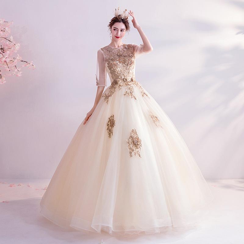 Women'S Evening Dress Ball Gown Princess Quinceanera Wedding Dress Tulle Tutu Dress Slimming Princess