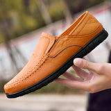 Men's Loafers Spring Breathable Lightweight Leather Shoes