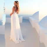 Women Lace Wedding Dress Sexy V-neck Strap Dress Formal Dress