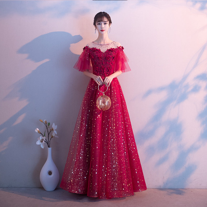 Burgundy Dresses for Wedding Costume Long